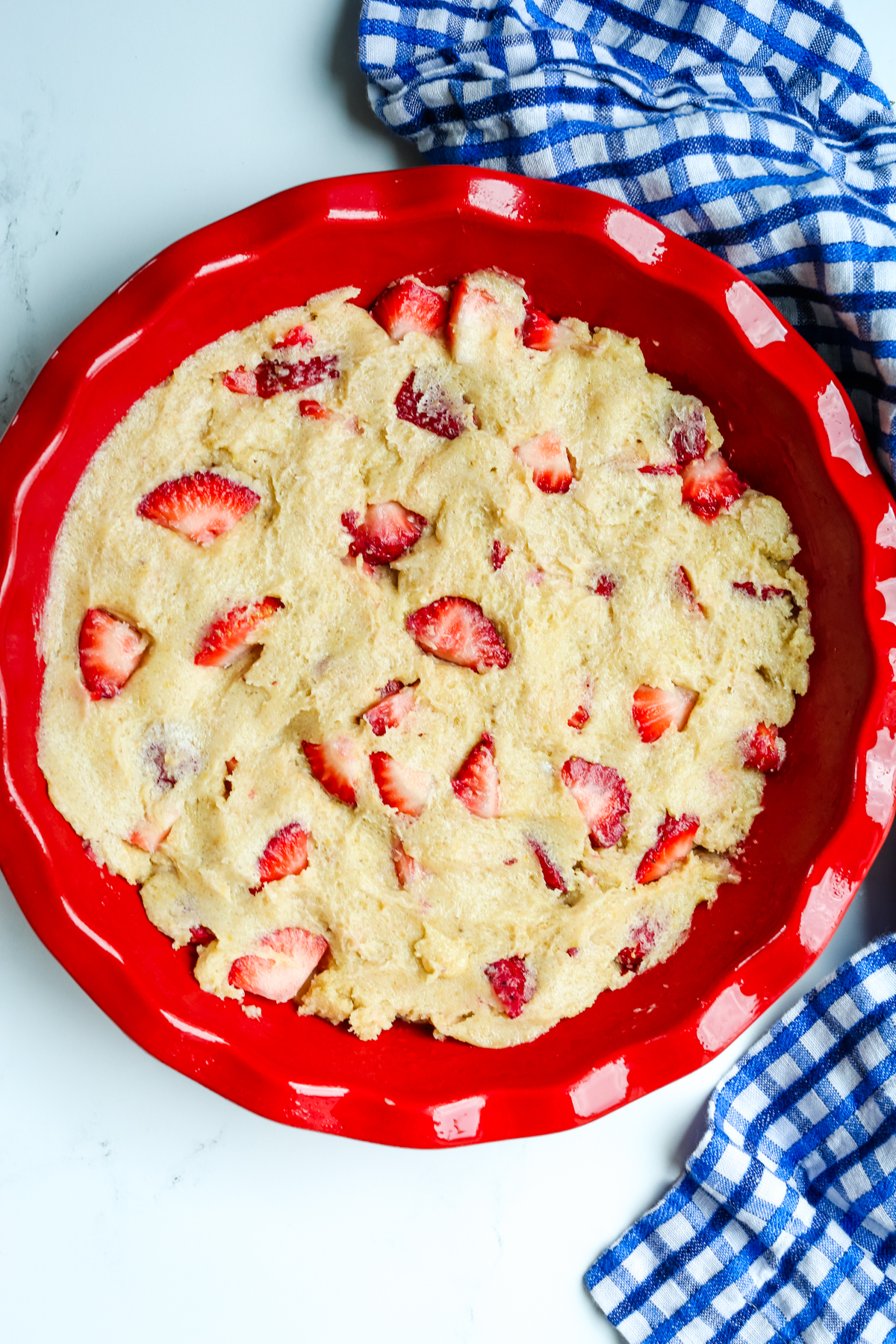 raw gluten-free strawberry pie before baking
