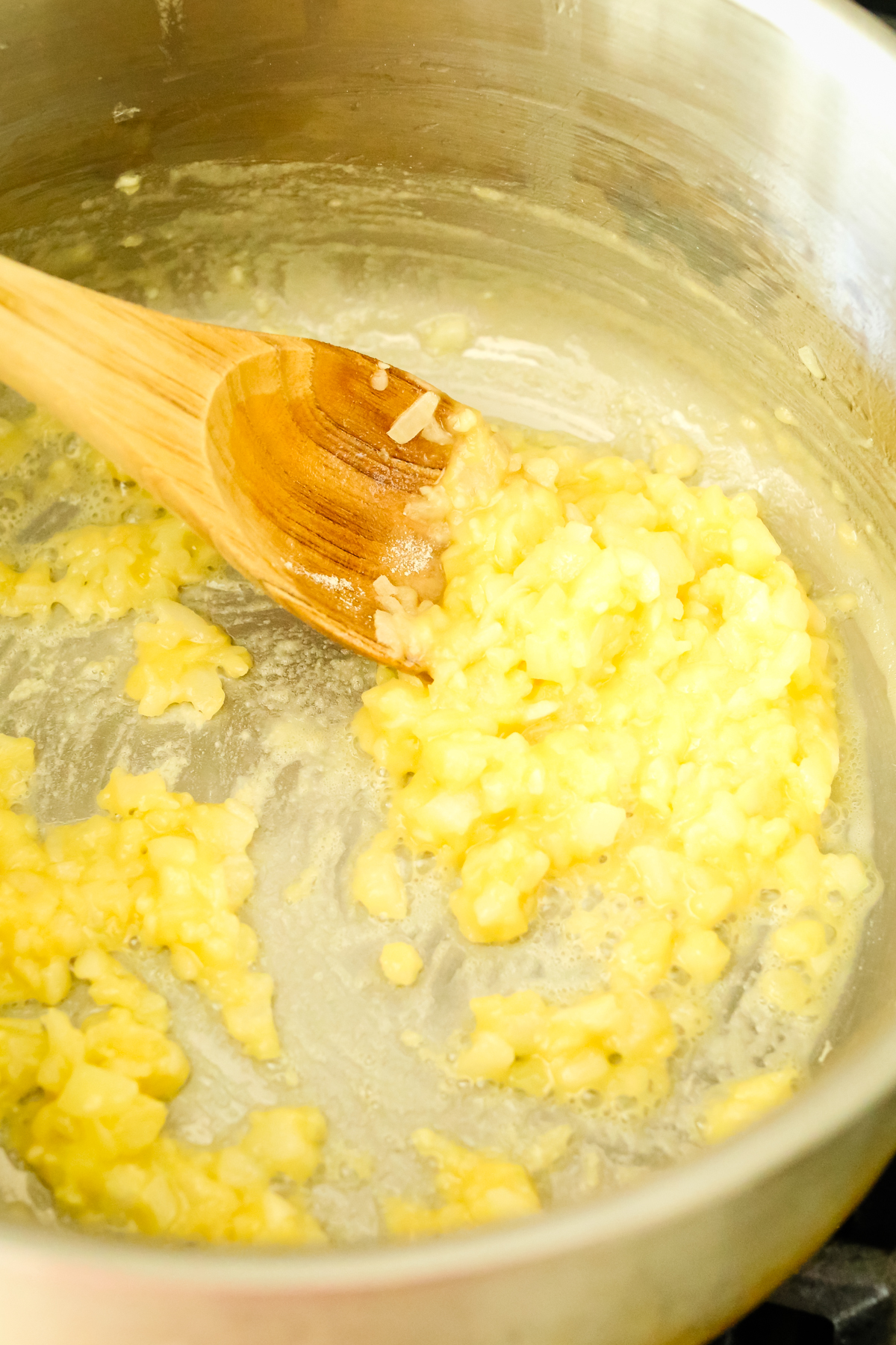 a roux of butter, flour, and onions