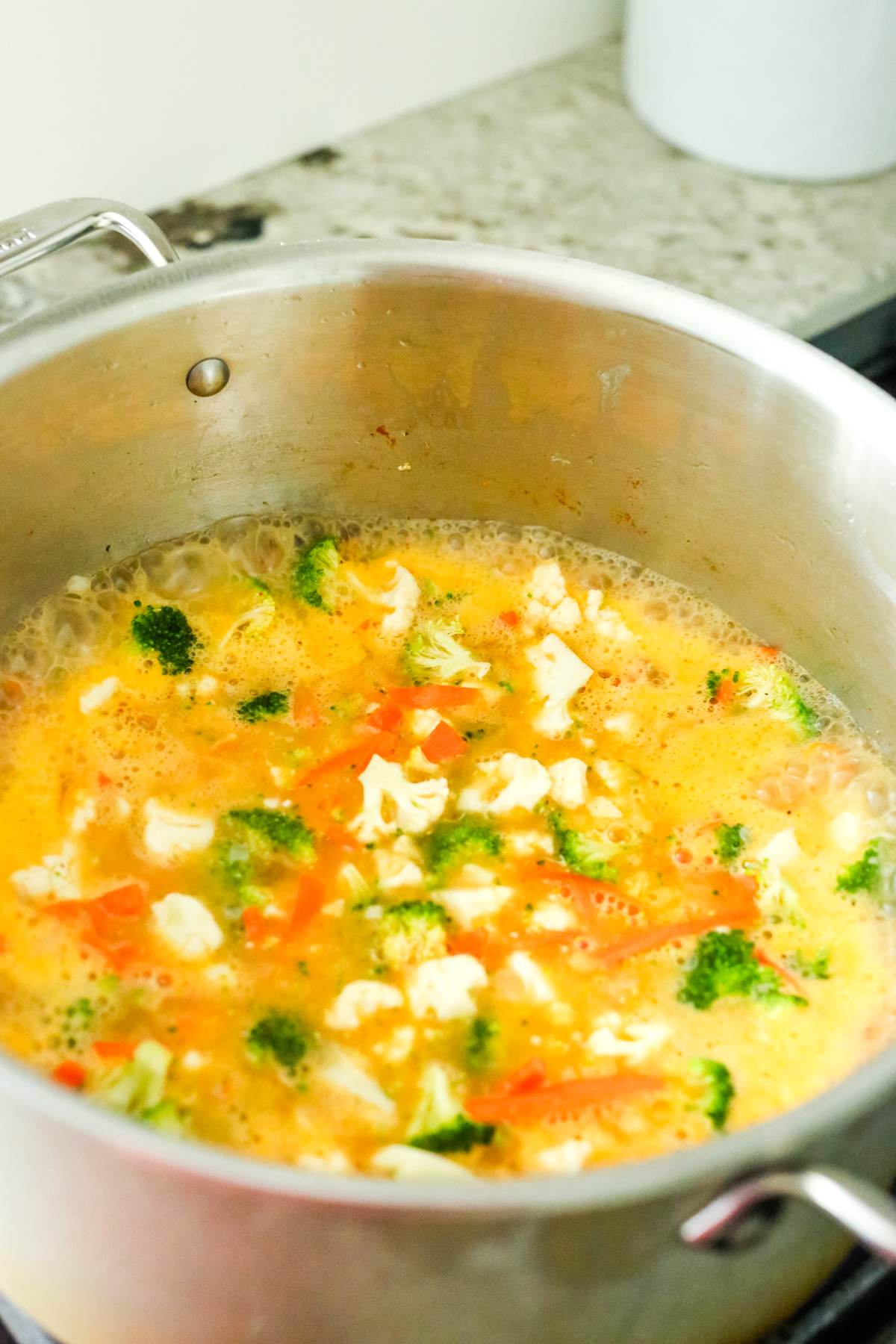 soup simmering on the stove