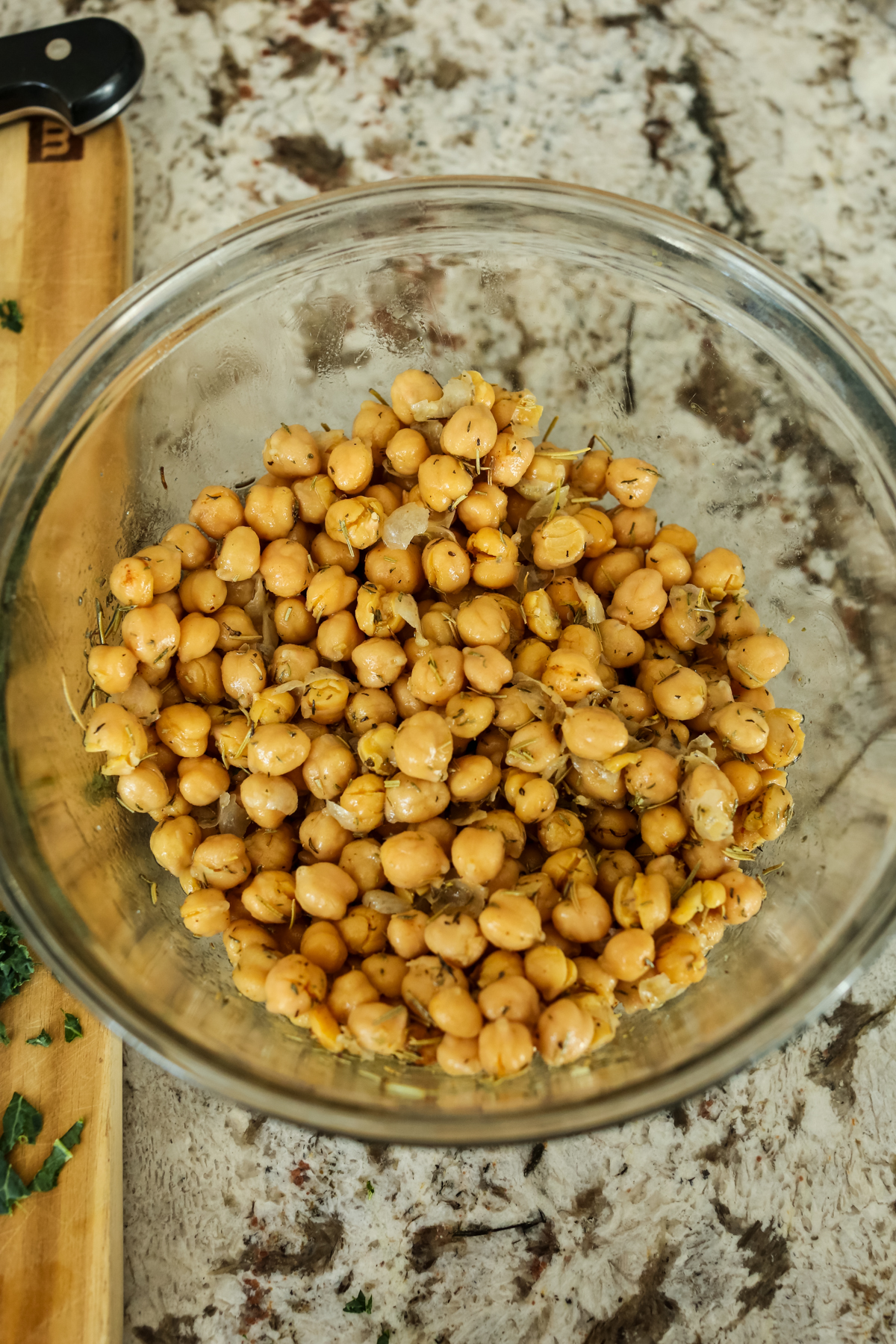 chickpeas in a bowl with spices