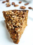 Gluten free pumpkin pie with pecan praline topping