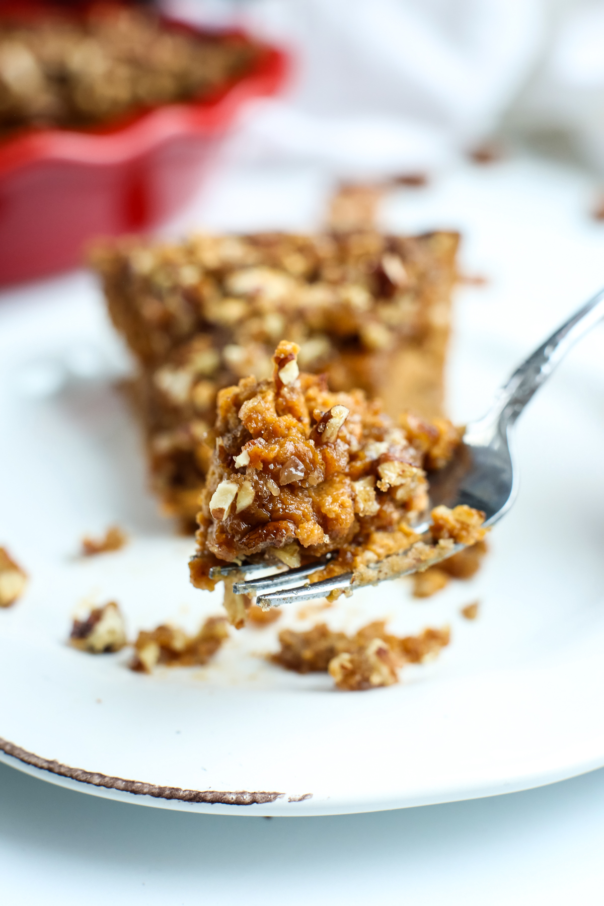 gluten free pumpkin pie on a plate