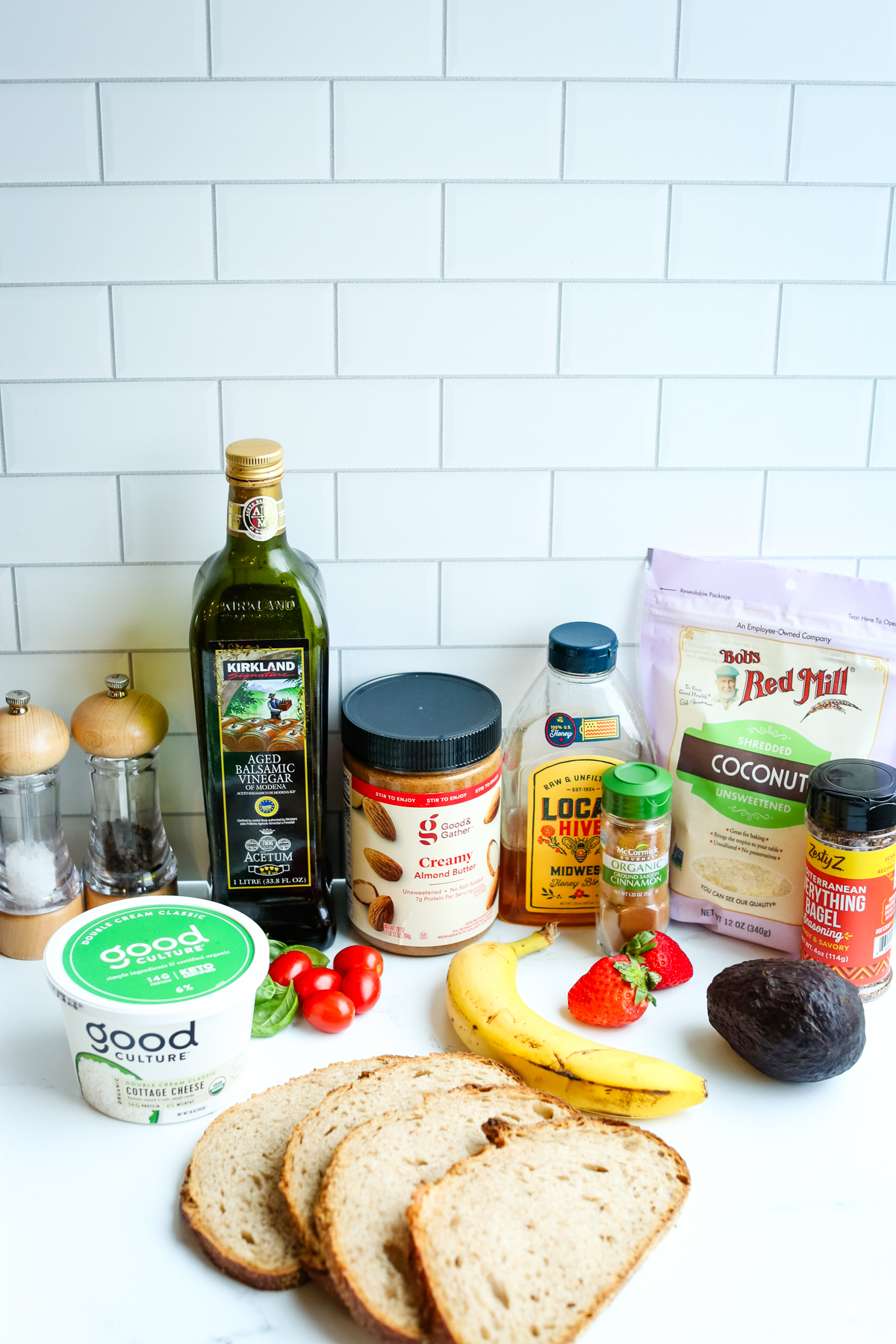 Recipe ingredients for Cottage Cheese Toast