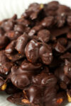 a close up shot of almond chocolate clusters