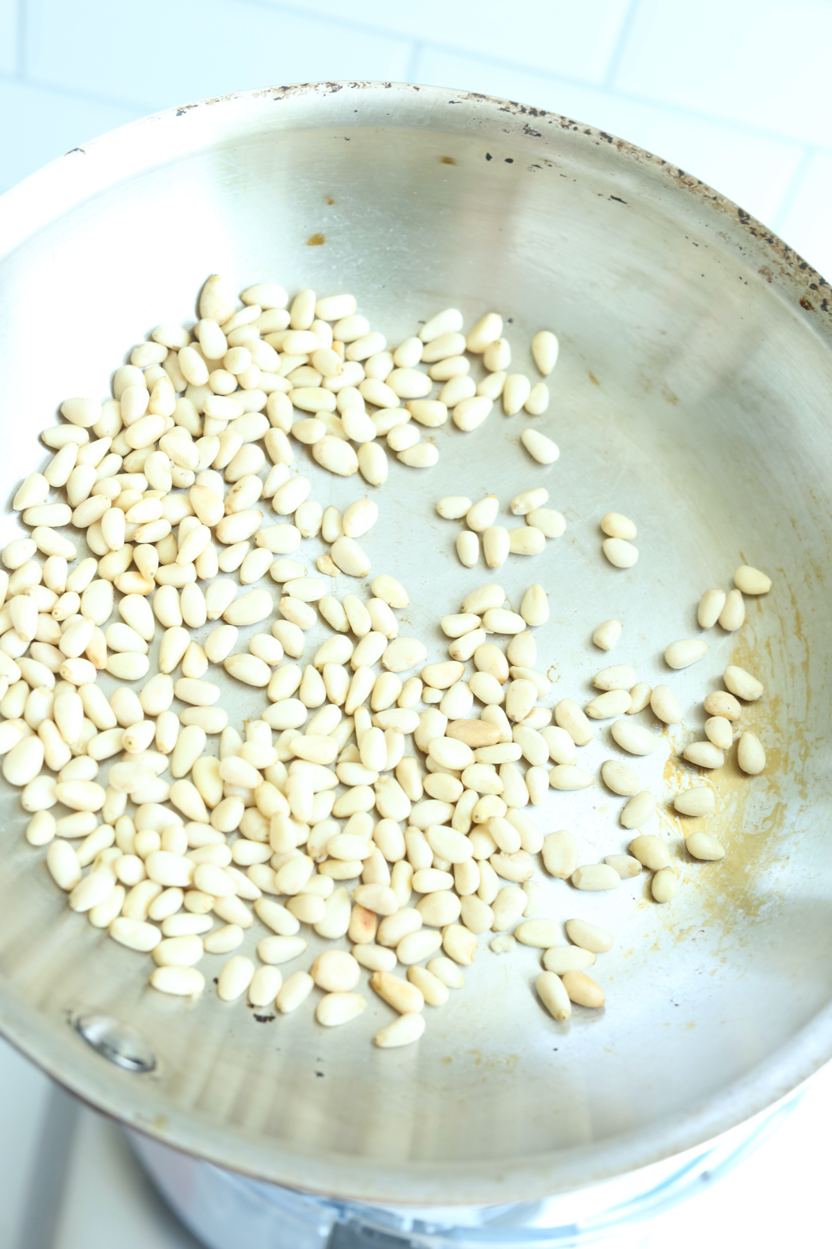 toasting pine nuts