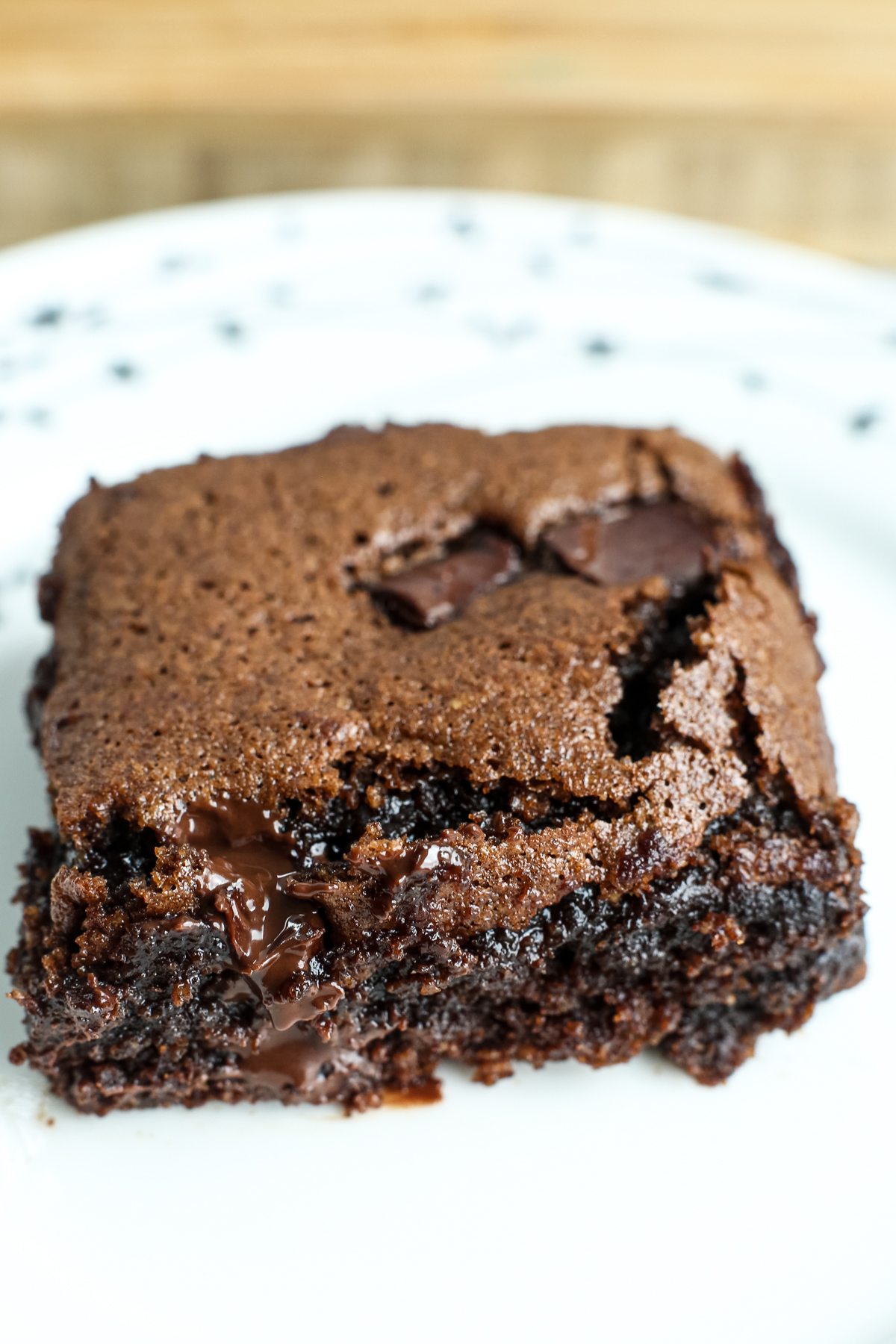 close up photo of chocolate tahini brownies