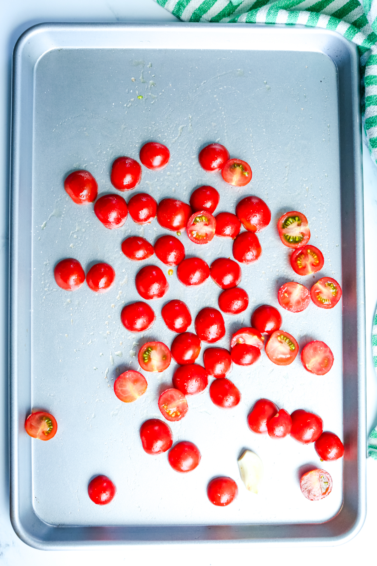 tomatoes on a baking sheet