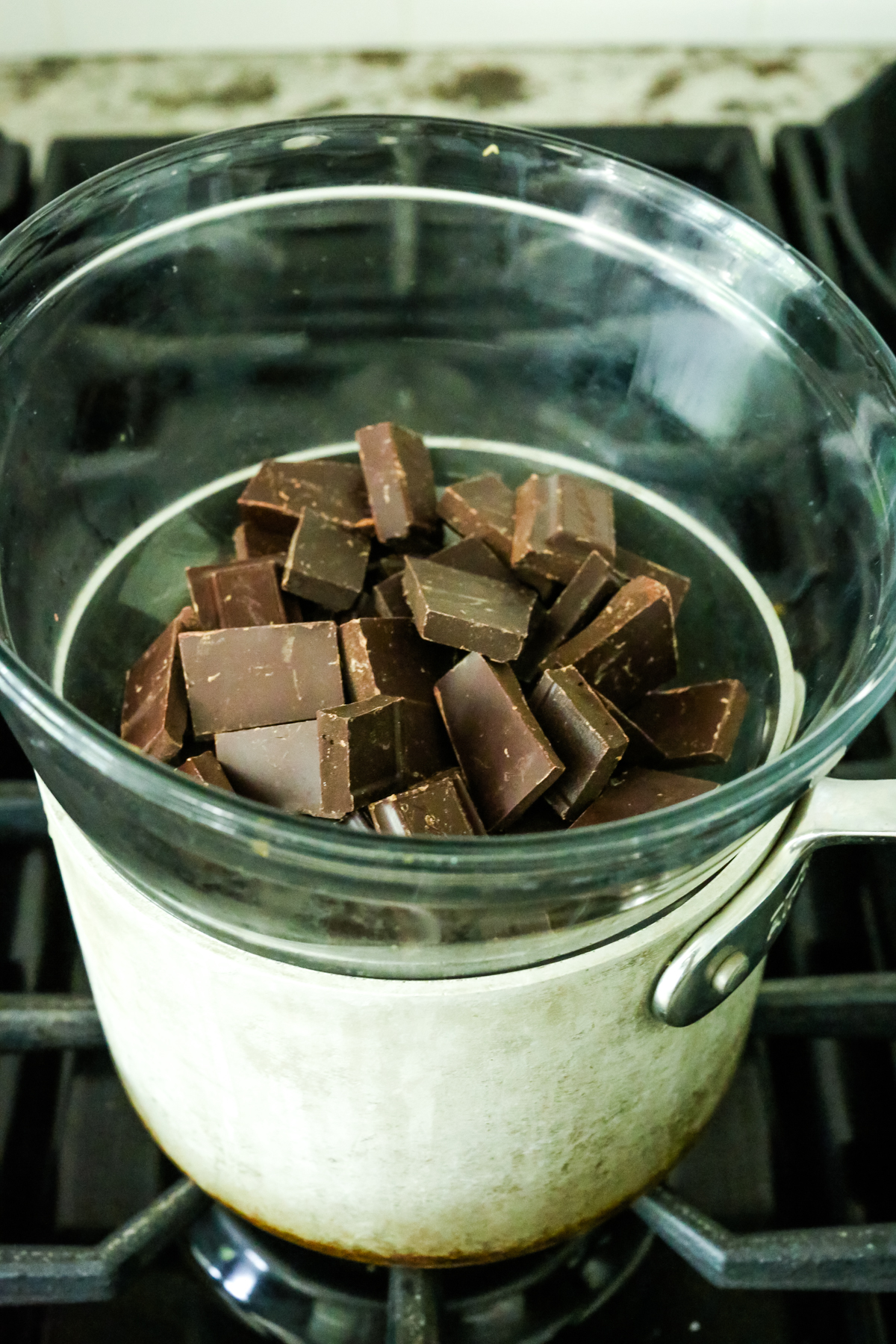 Metting chocolate in a double broiler