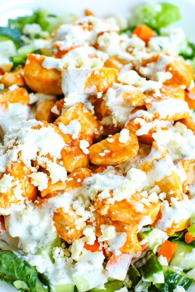 Healthy Buffalo Chicken Salad with Yogurt Ranch - Happy Healthy Mama