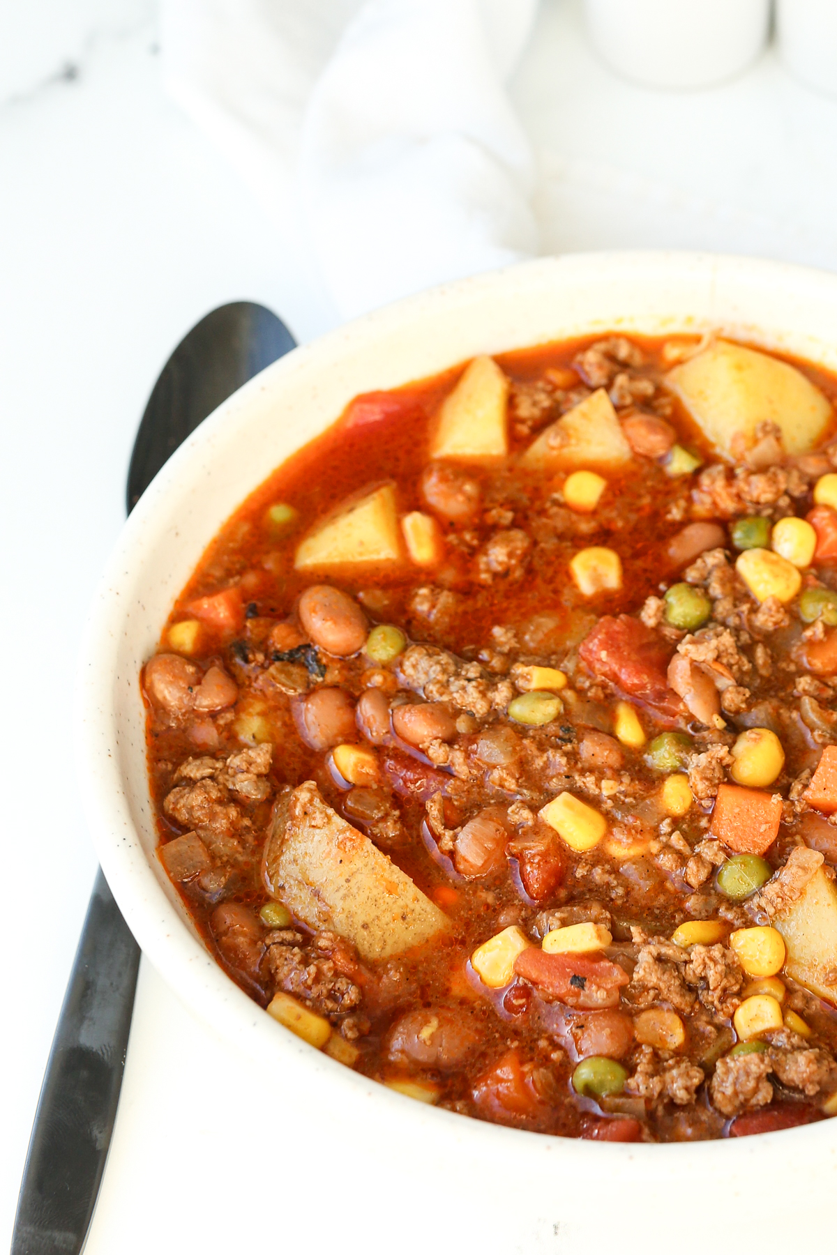 a close up photo of cowboy soup recipe
