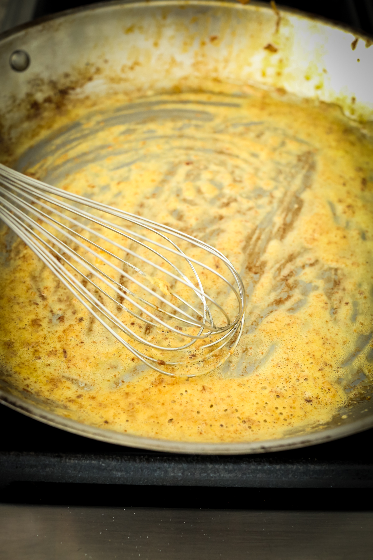 a flour and butter paste in a large skillet