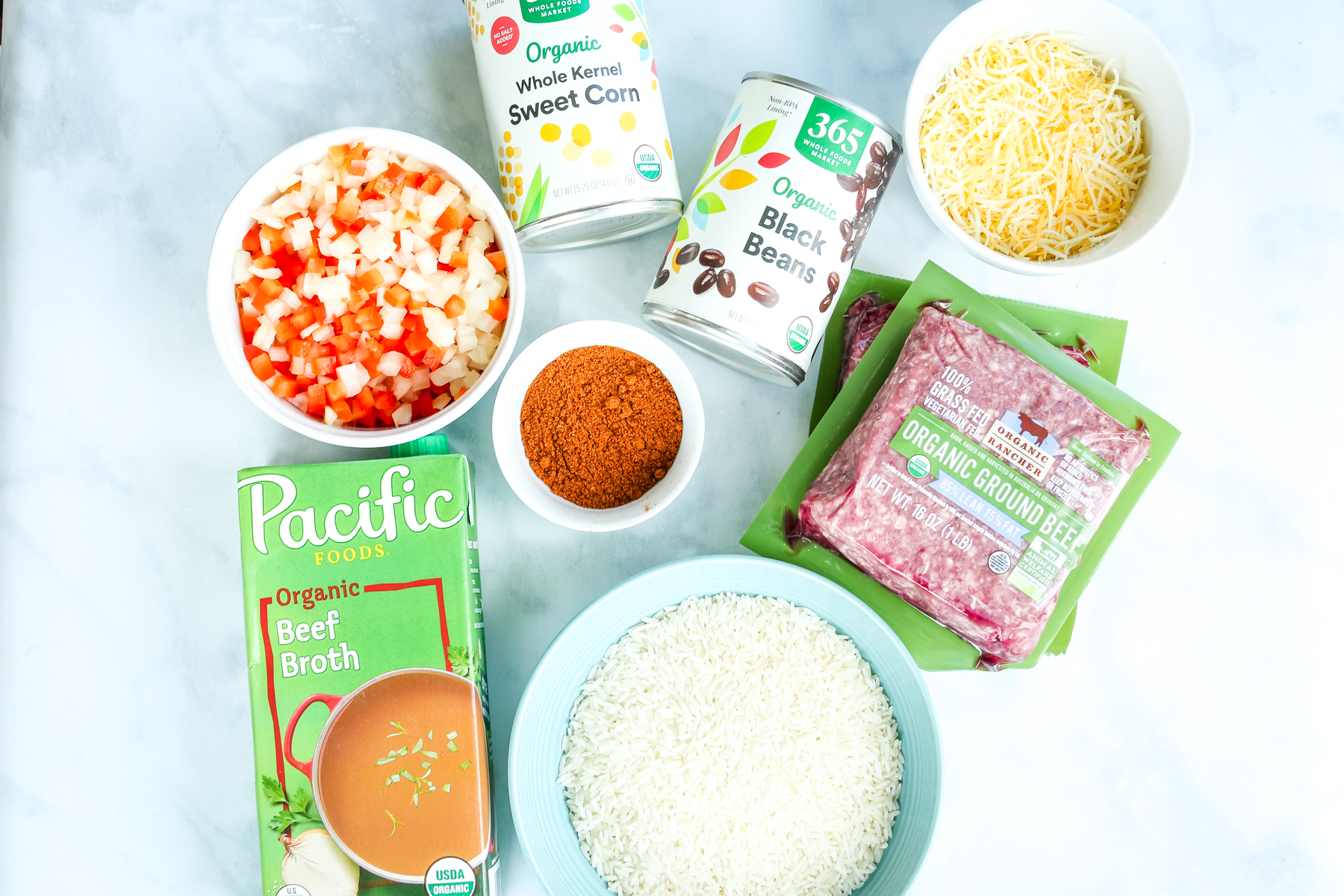 recipe ingredients for Mexican Beef Rice Skillet