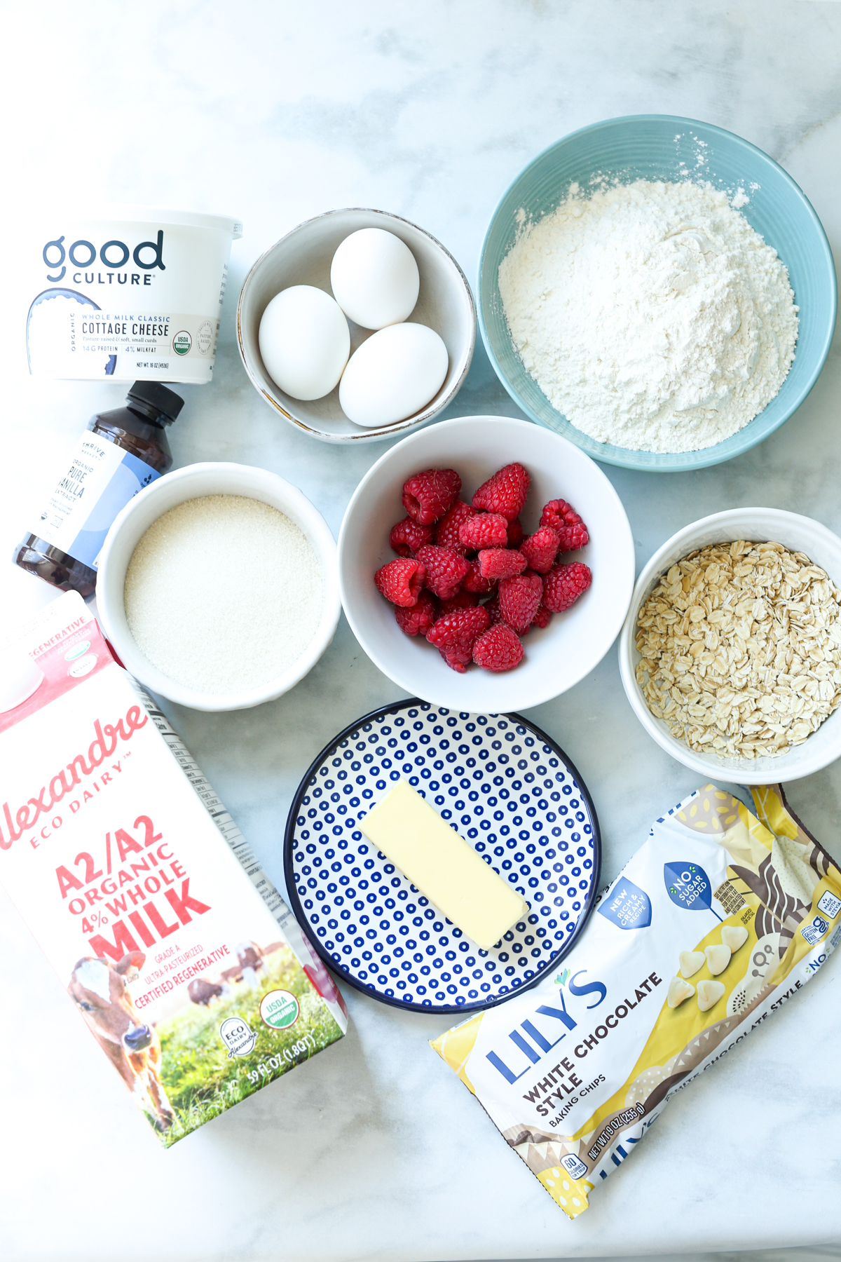 recipe ingredients forRaspberry White Chocolate Muffins recipe 