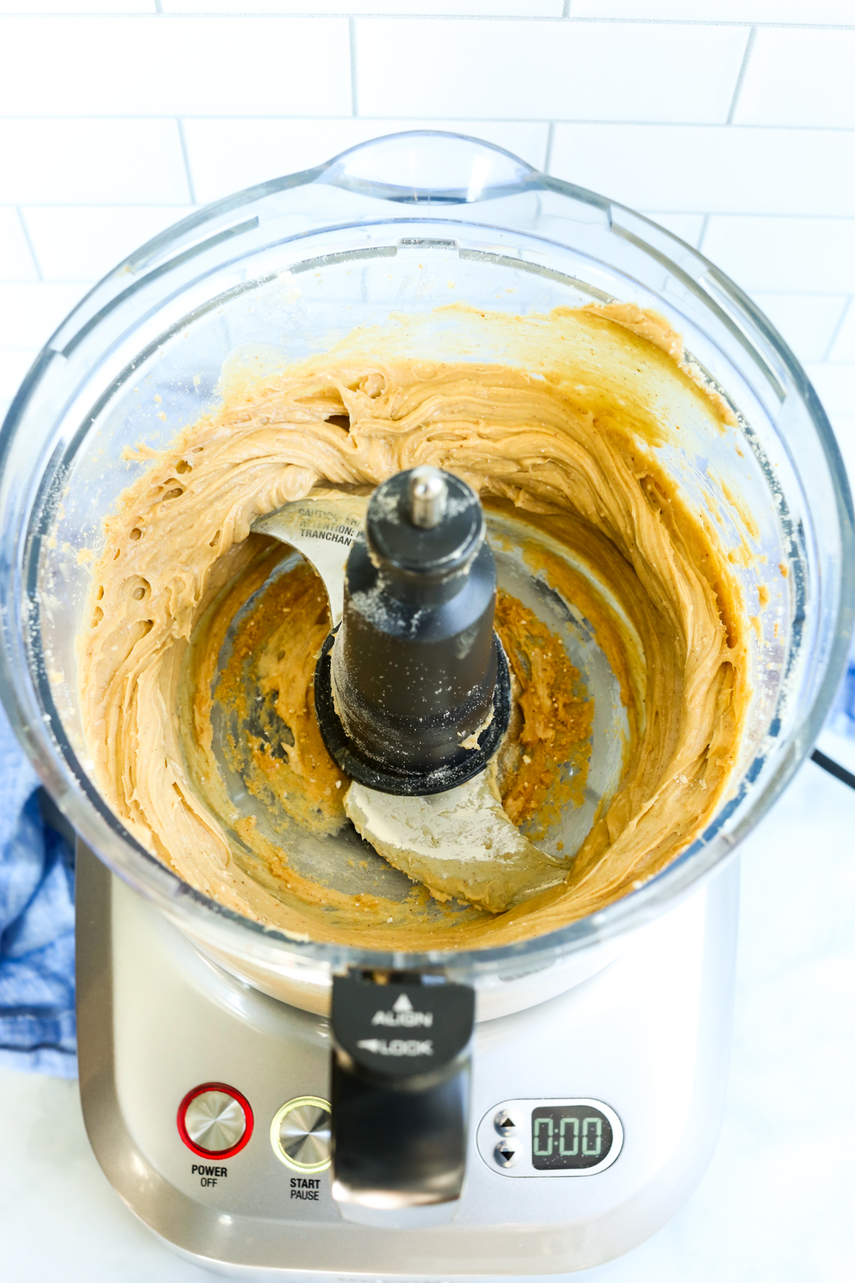 smooth ingredients in a food processor