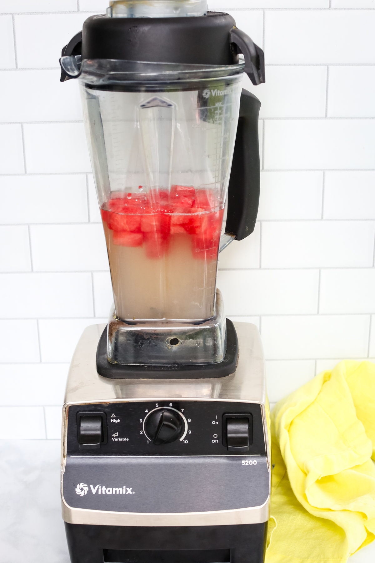 recipe ingredients in blender before turning on 