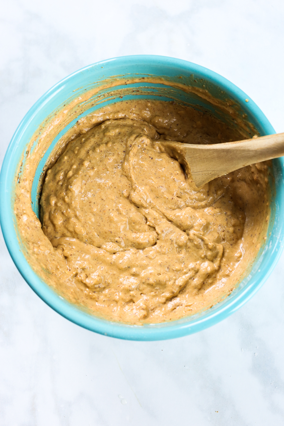 muffin batter mixed together 