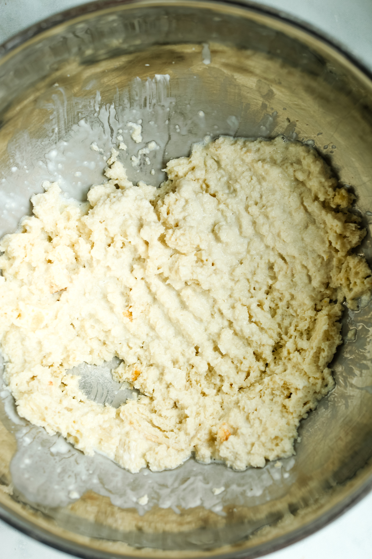 bread soaking in milk and yogurt