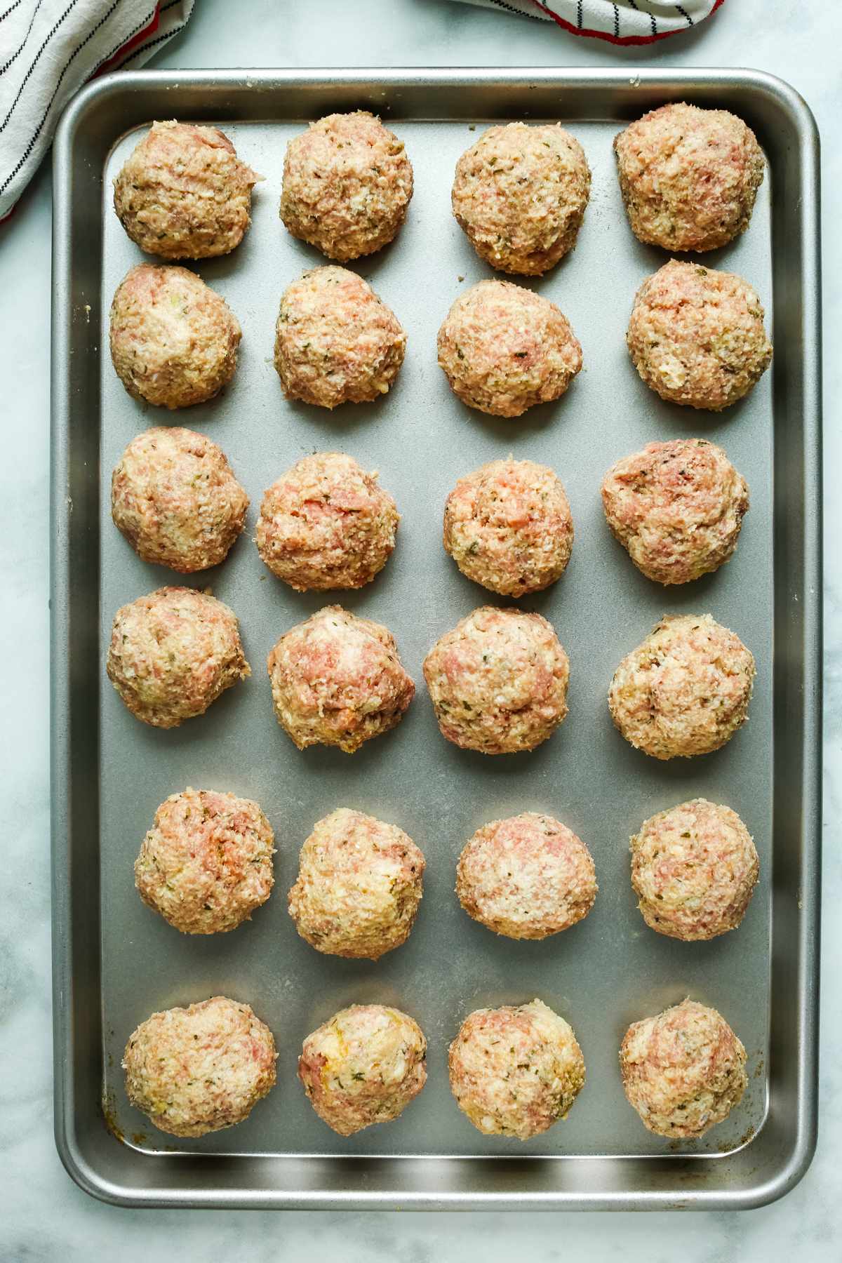 turkey meatballs on a tray