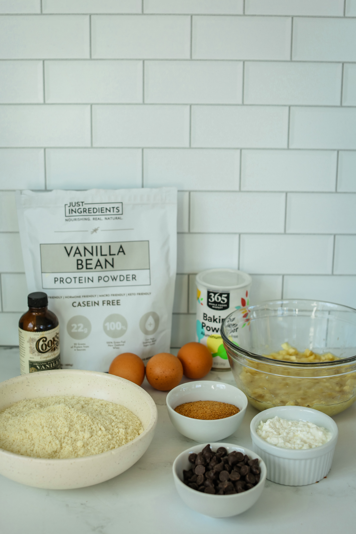 recipe ingredients for banana protein muffins