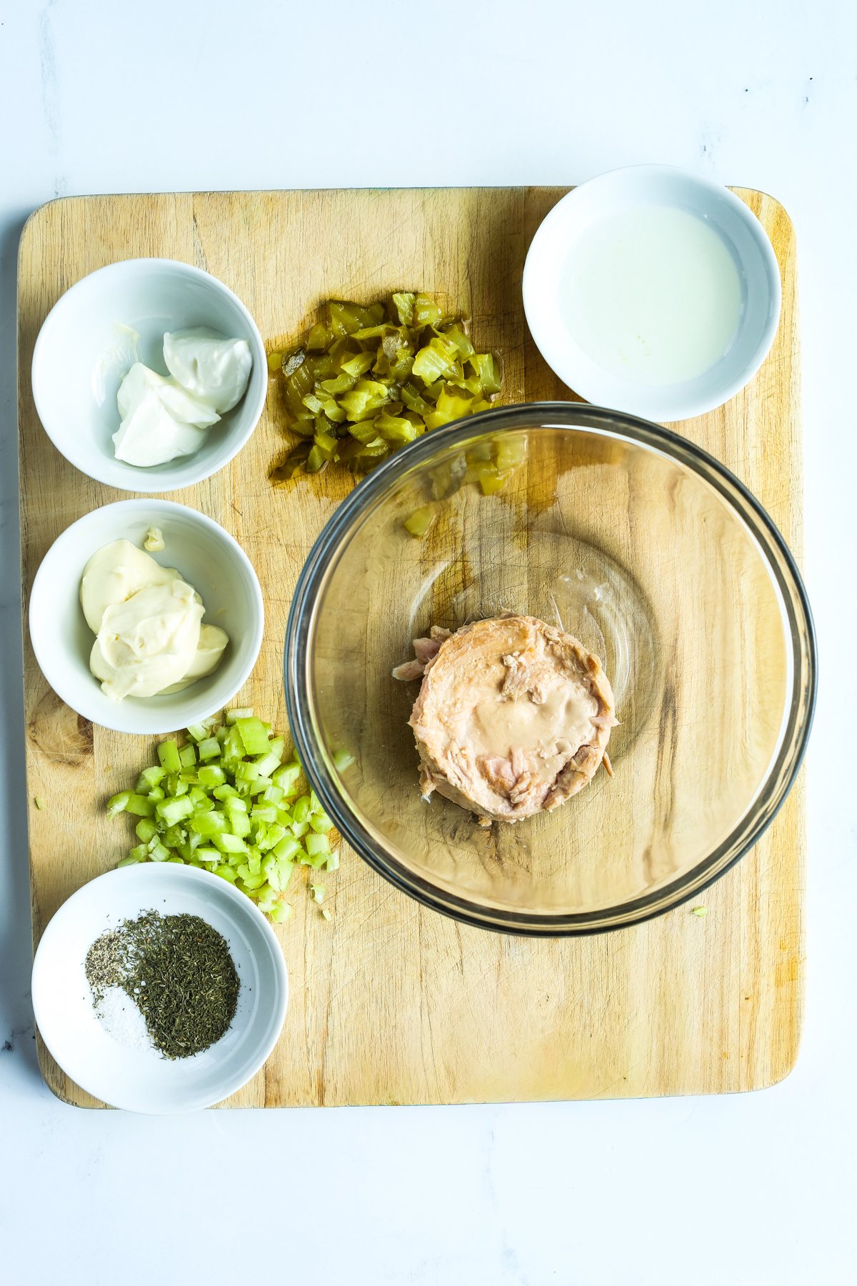 recipe ingredients on a cutting board