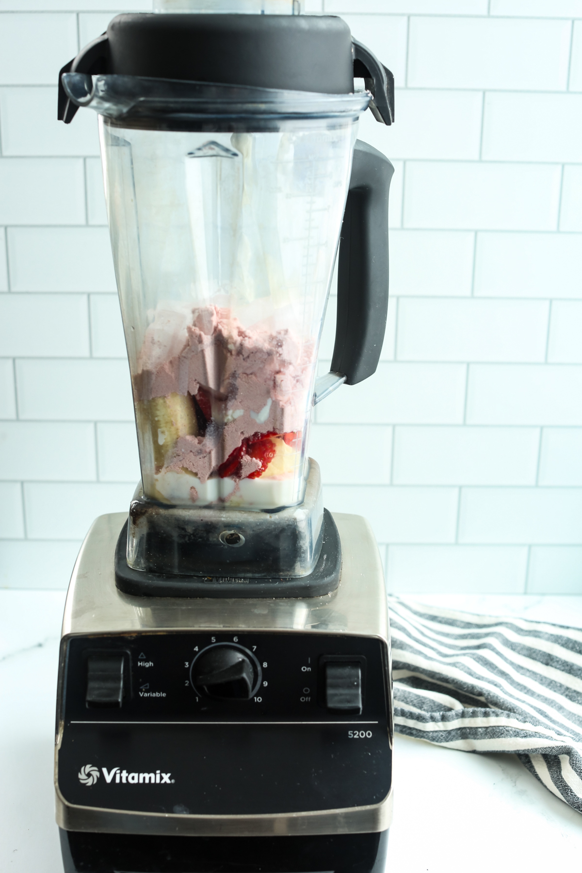 ingredients in blender ready to blend