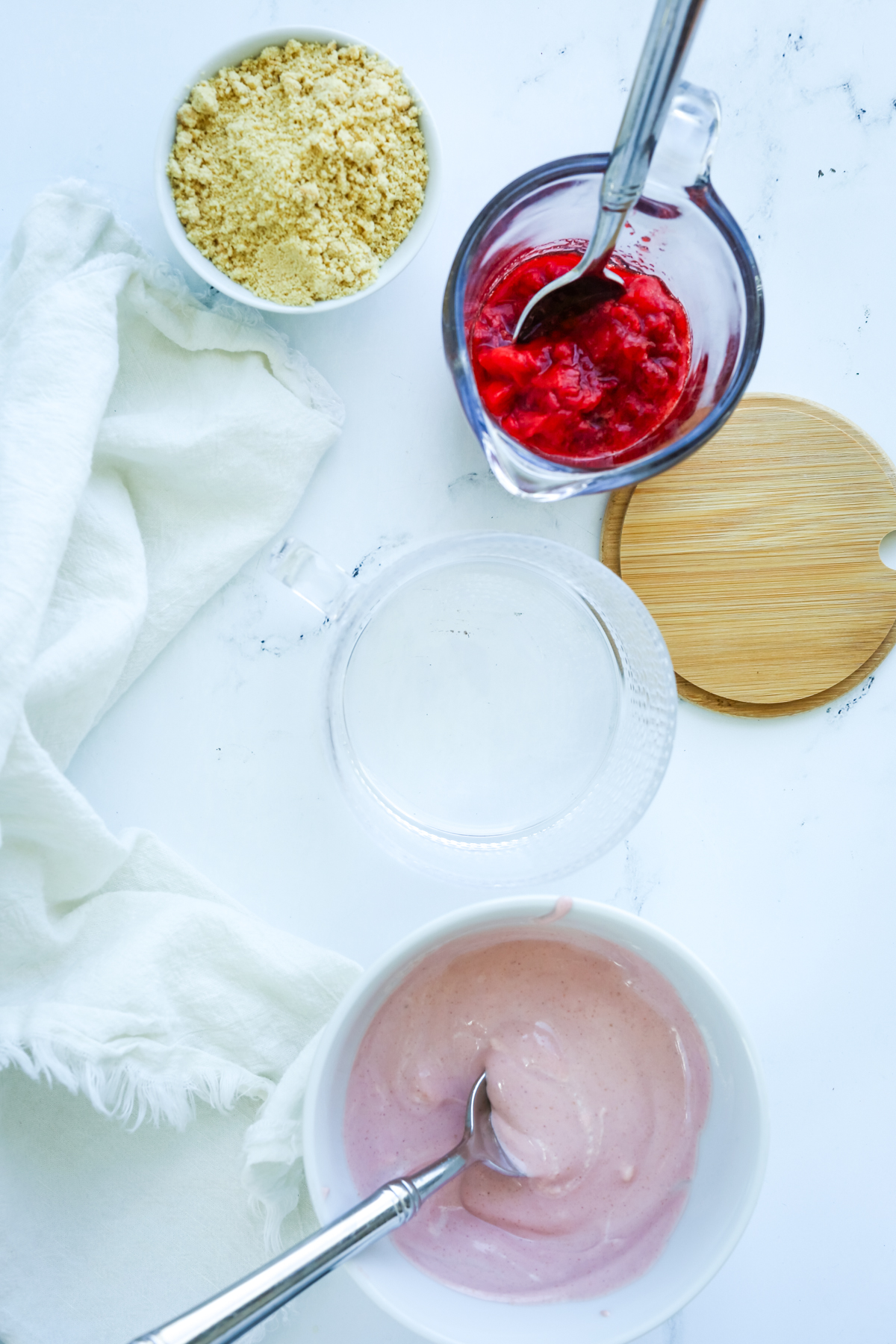 parfait components ready to be assembled 
