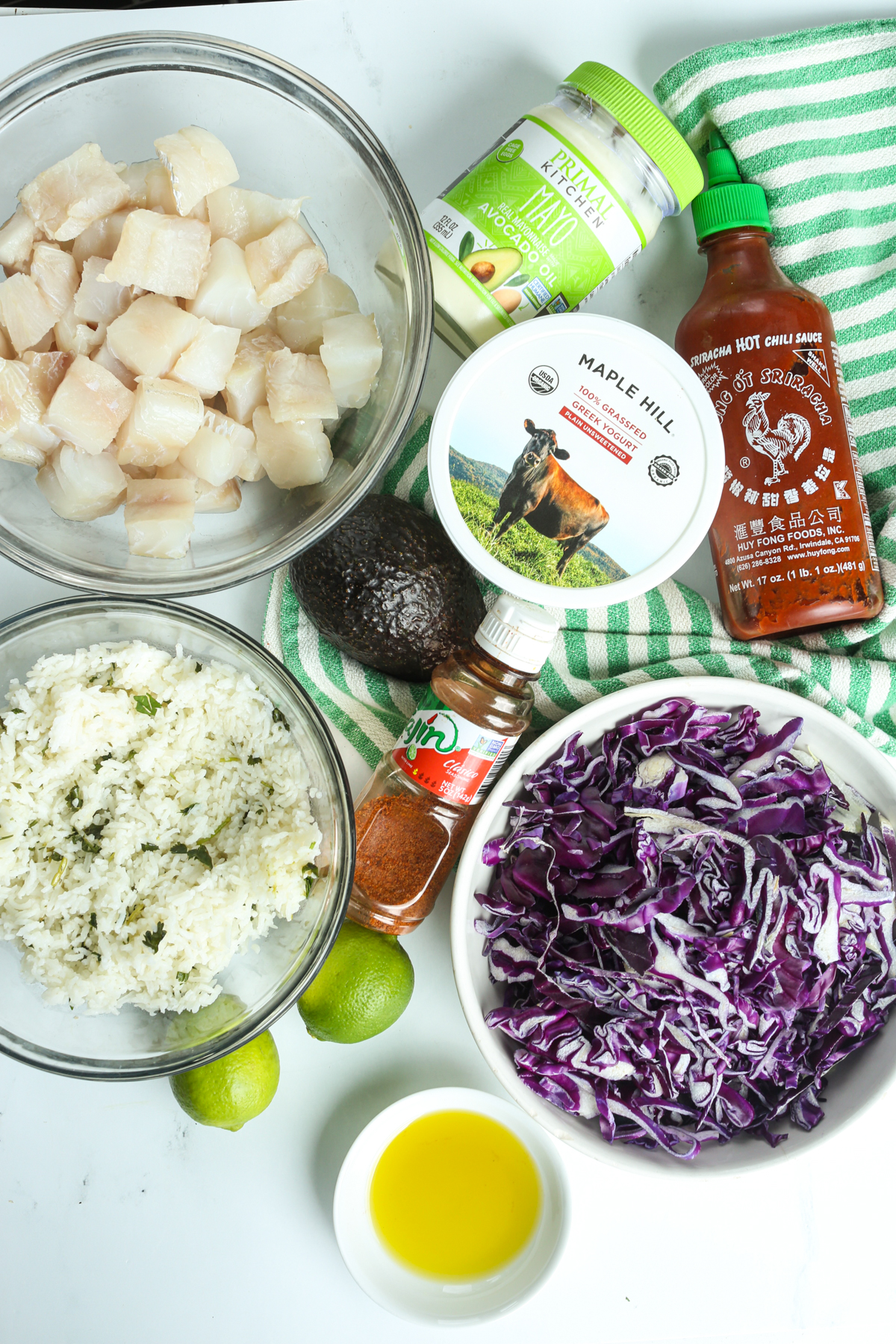 recipe ingredients for fish taco bowls