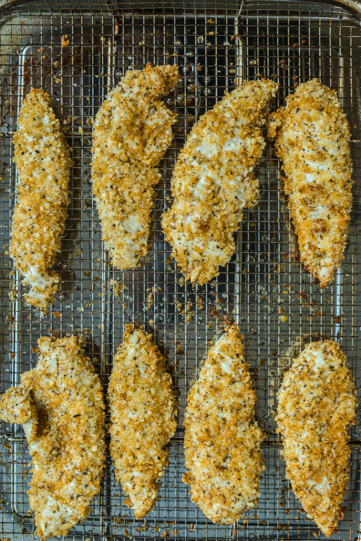 air fryer chicken tenders golden brown after cooking