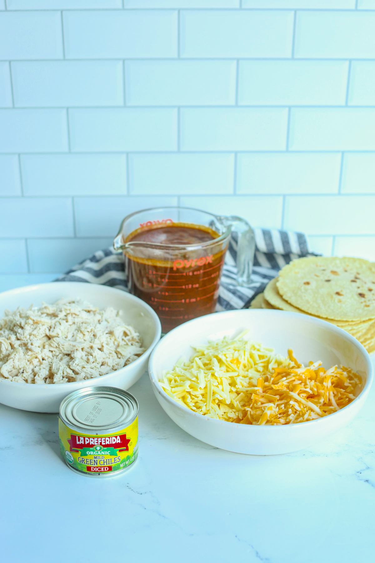 Recipe ingredients on a counter 