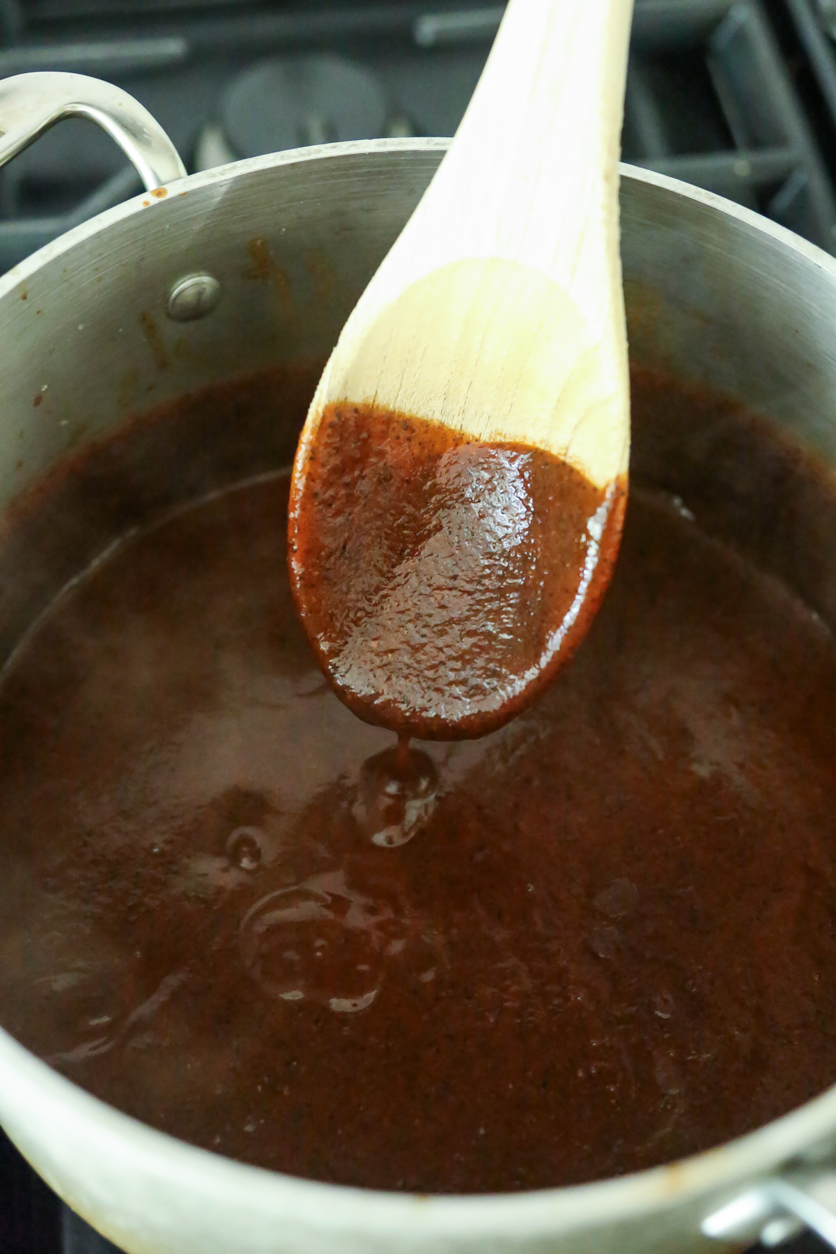 homemade enchilada sauce in a pan