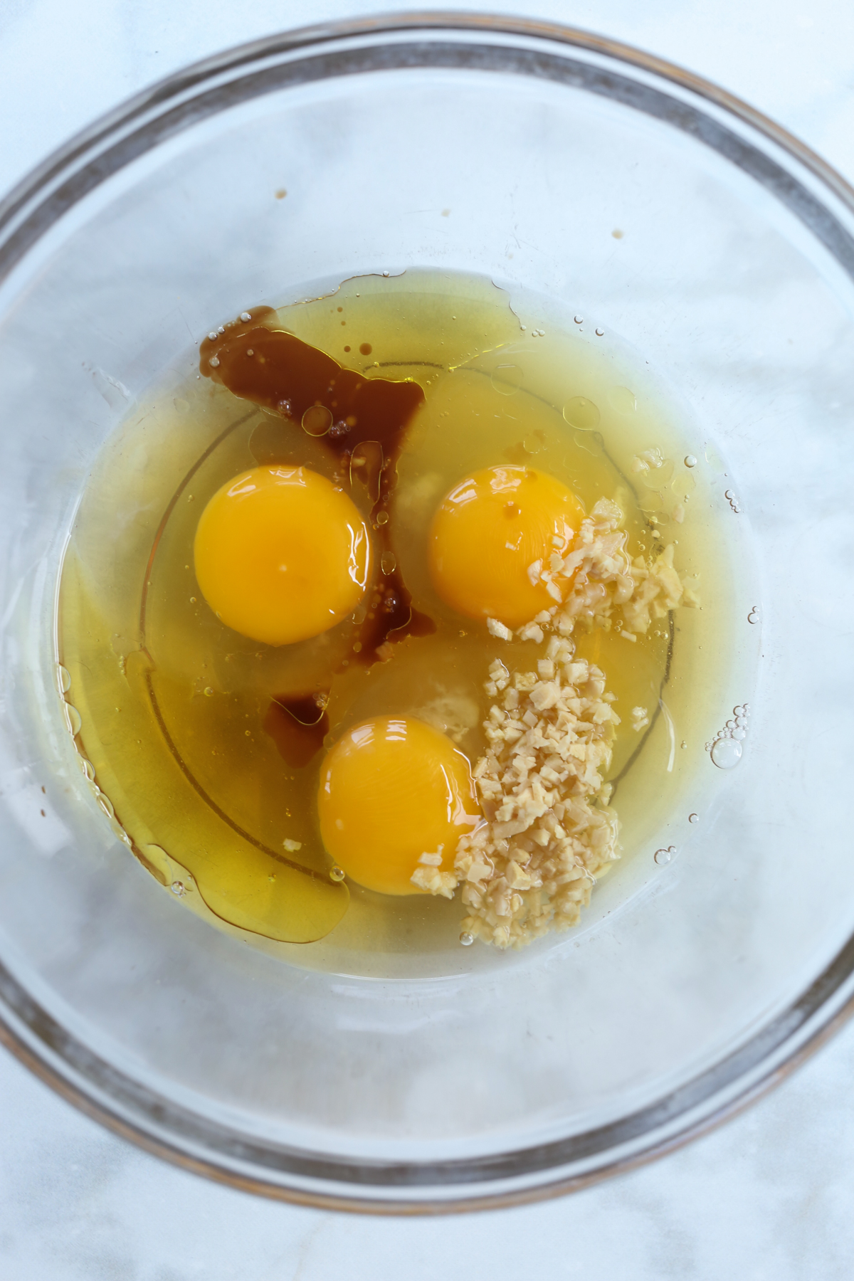 eggs and oil in a bowl